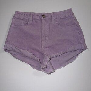 Forever 21 Shorts Womens Sz 27 High Rise Corduroy Lavender Purple Shortie 2 in